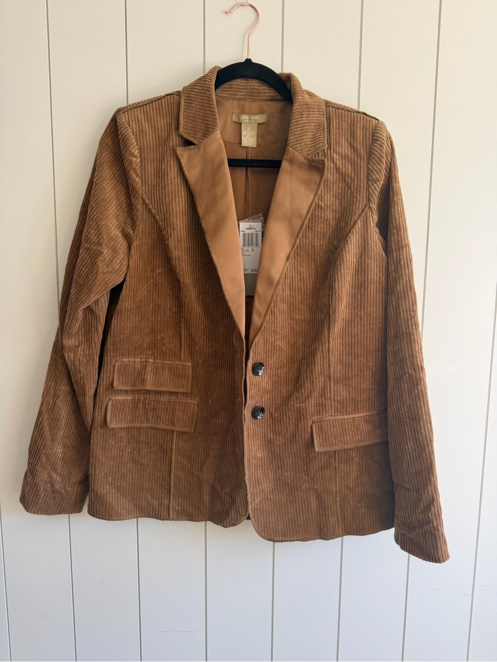 Joan Vass Corduroy Sport Coat in Camel